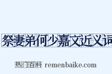 祭妻弟何少嘉文近义词是什么意思的图片